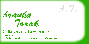 aranka torok business card