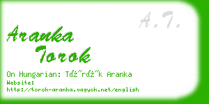 aranka torok business card